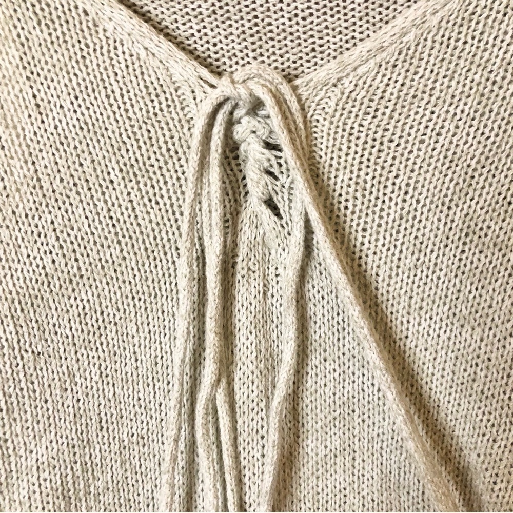 Roxy stripe 3/4‎ Sleeve Color block Sweater Cream Blue Size Large - Picture 3 of 5